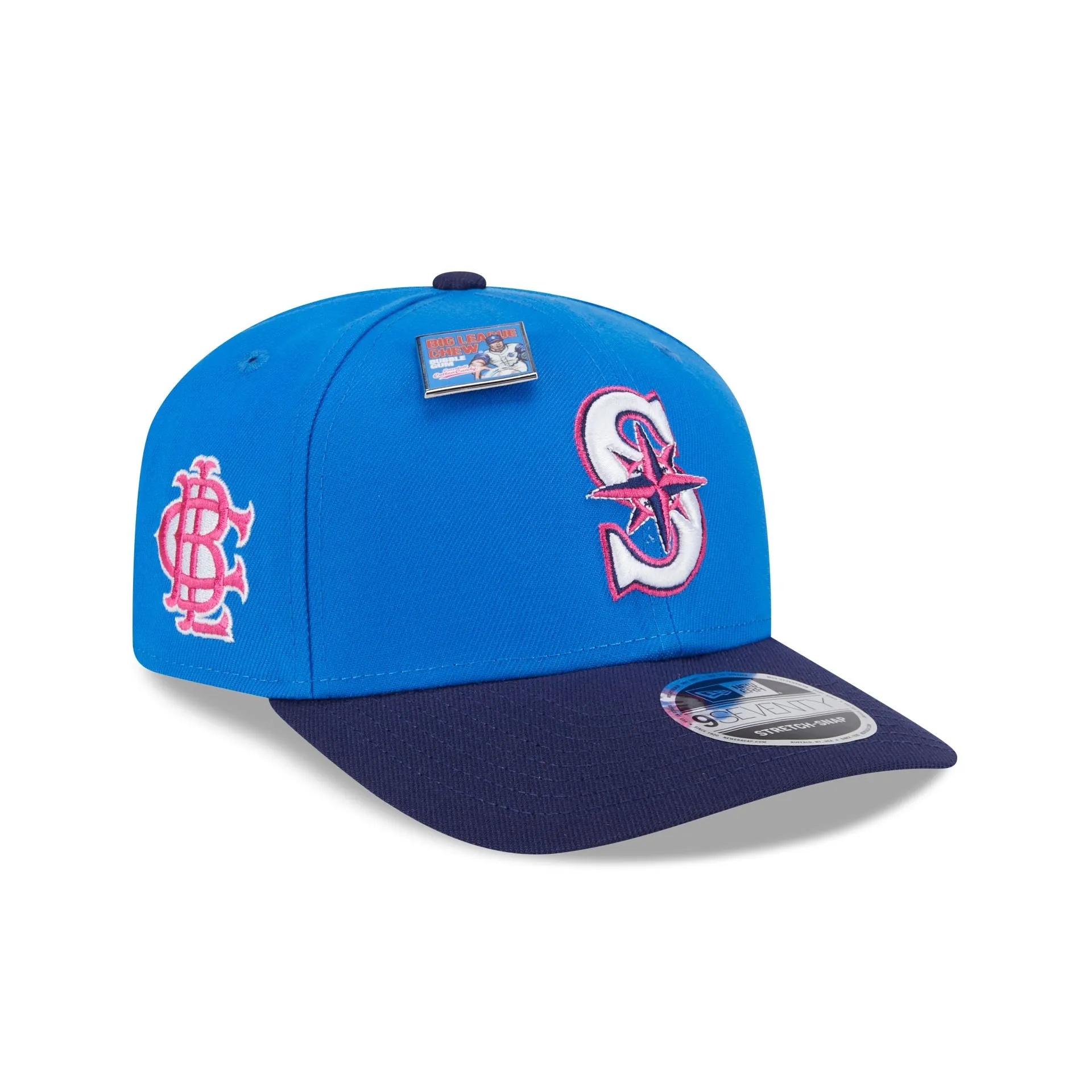 Big League Chew X Seattle Mariners Curveball Cotton Candy 9SEVENTY Stretch-Snap Hat sold by New Era