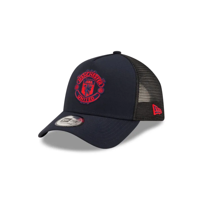 Manchester United Seasonal Navy 9FORTY A-Frame Trucker Hat sold by New Era