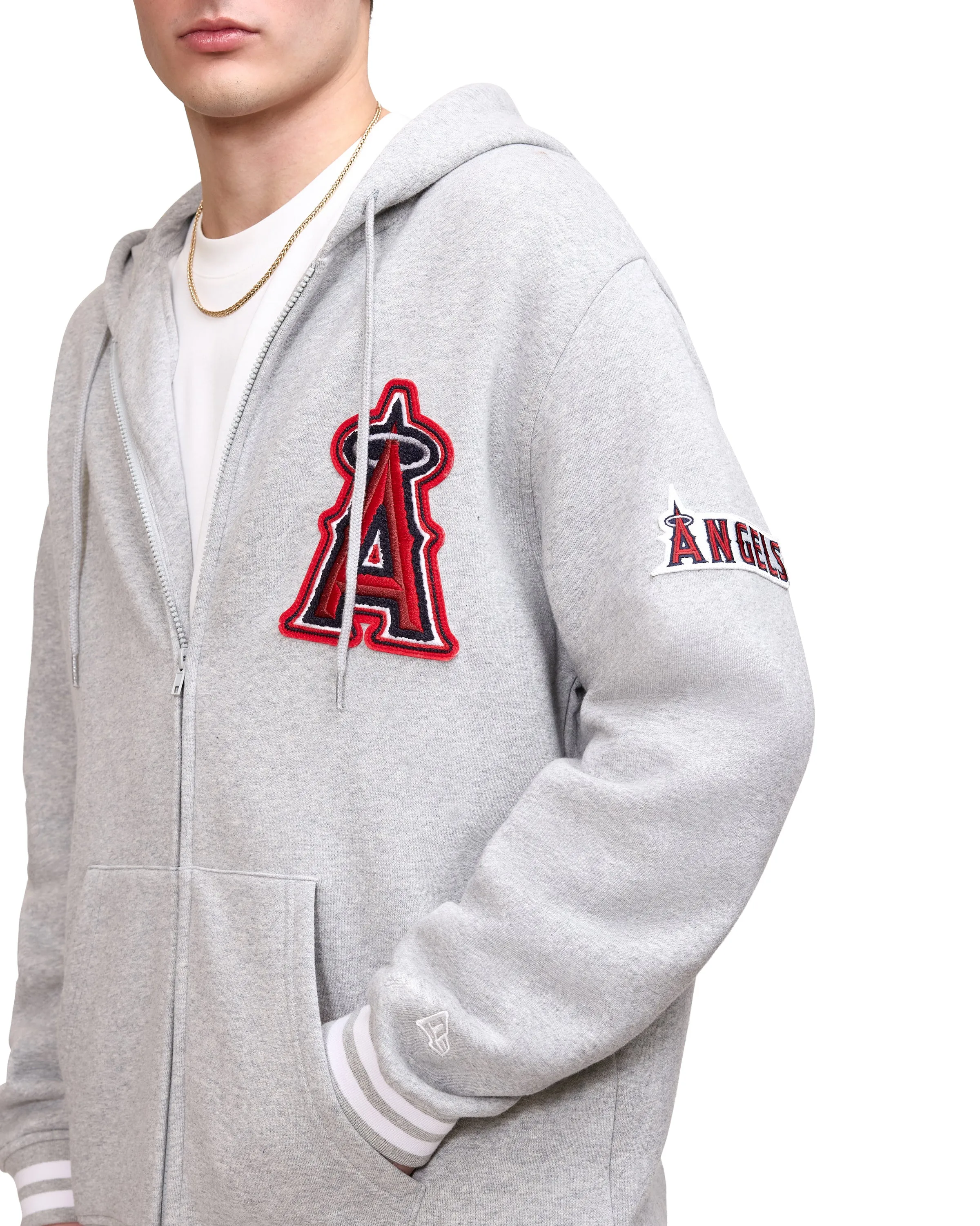Los Angeles Angels Gray Logo Select Full-Zip Hoodie sold by New Era