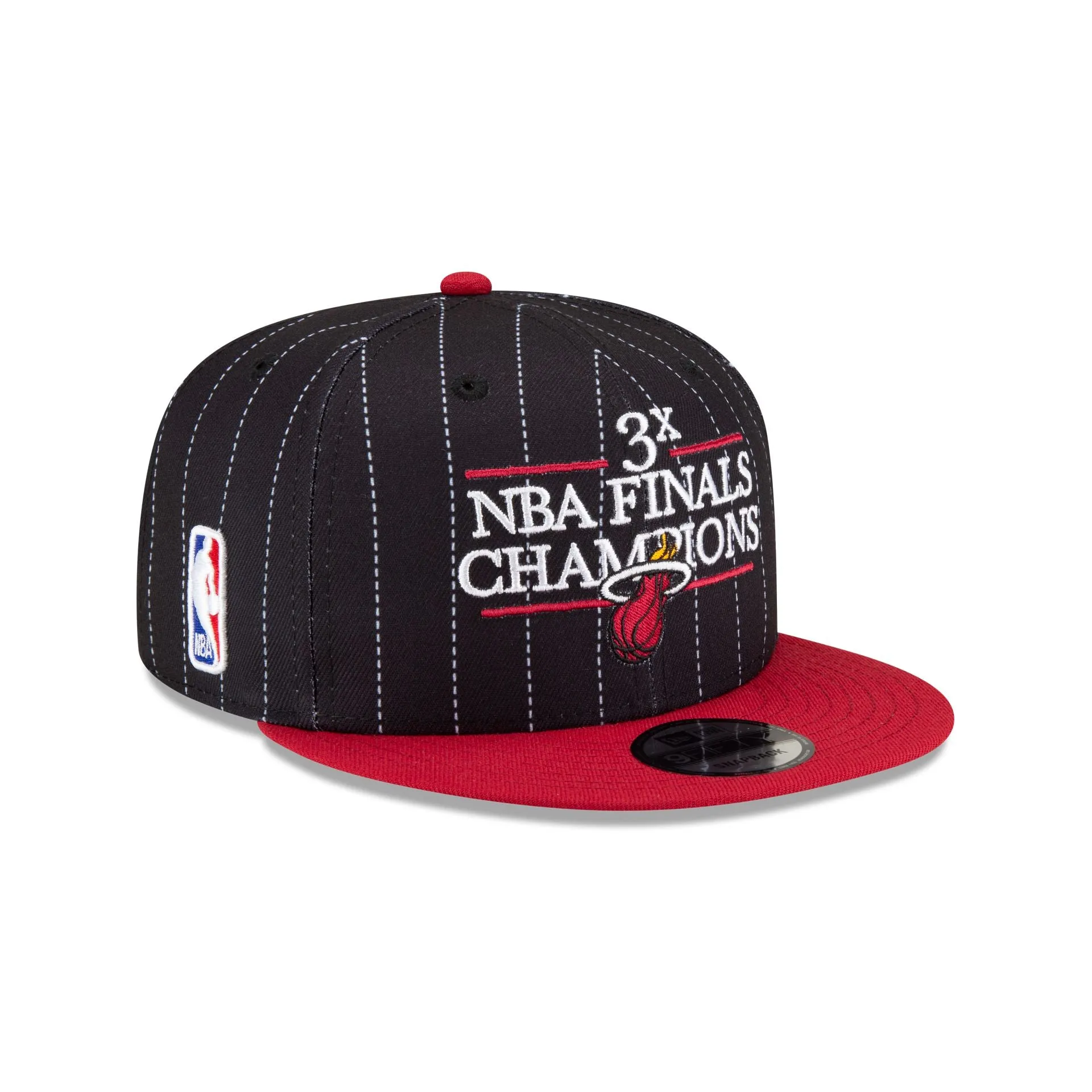 Just Caps NBA Champion Pinstripe Miami Heat 9FIFTY Snapback Hat sold by New Era