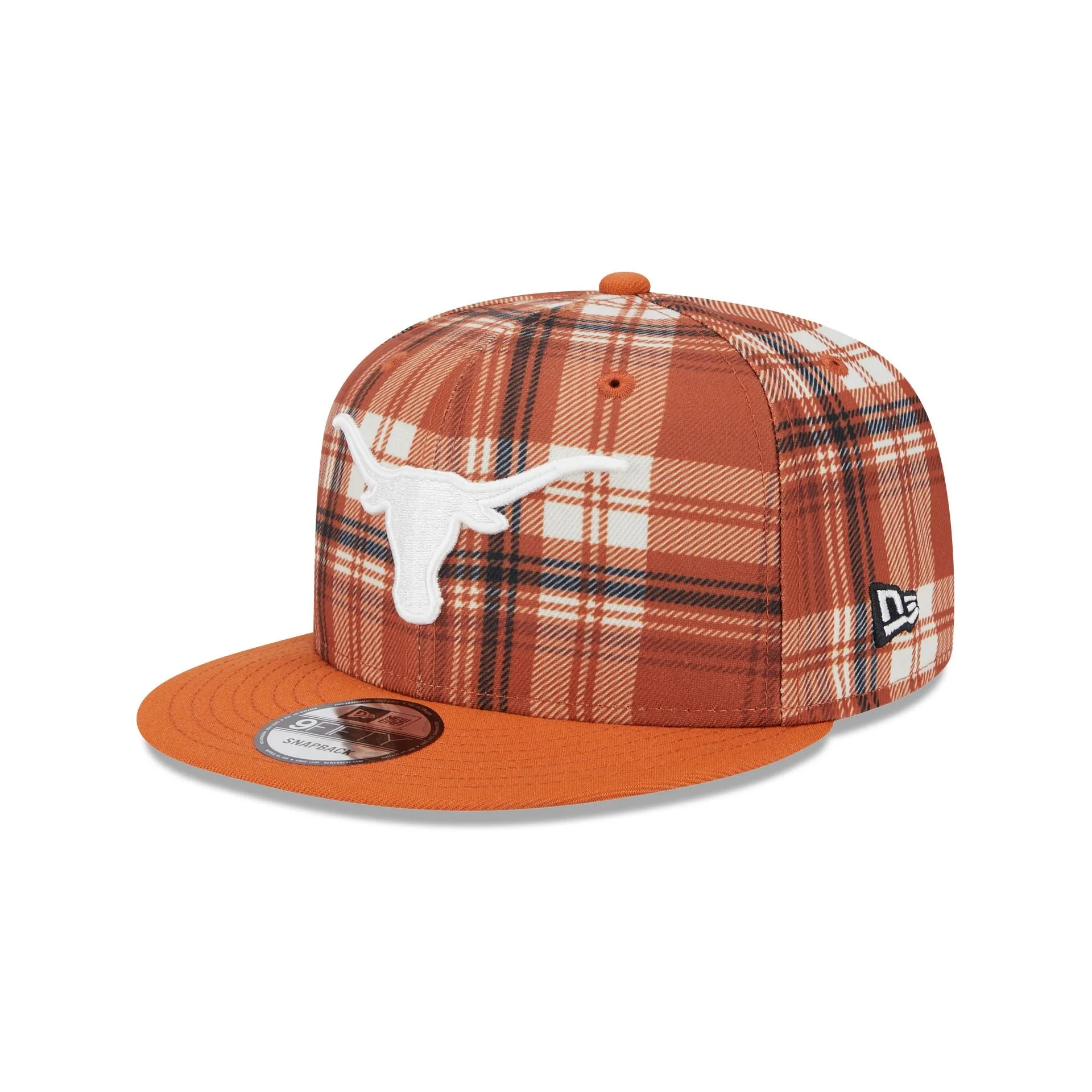 Texas Longhorns Plaid 9FIFTY Snapback Hat sold by New Era