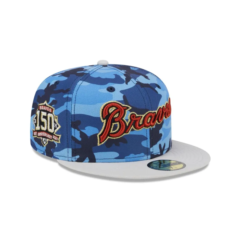 Atlanta Braves Blue Camo 59FIFTY Fitted Hat sold by New Era