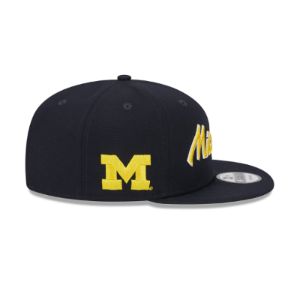 Michigan Wolverines Script Blue 9FIFTY Snapback Hat sold by New Era
