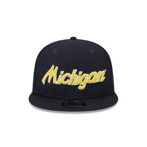 Michigan Wolverines Script Blue 9FIFTY Snapback Hat sold by New Era