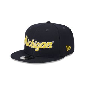 Michigan Wolverines Script Blue 9FIFTY Snapback Hat sold by New Era
