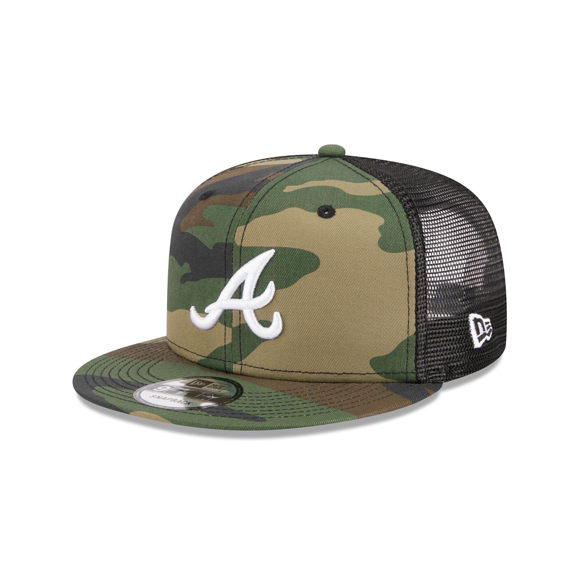 Atlanta Braves Camo 9FIFTY Trucker Snapback Hat sold by New Era