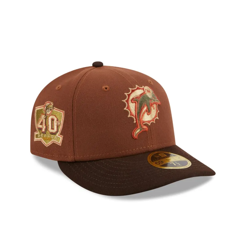 Miami Dolphins Velvet Fill Low Profile 59FIFTY Fitted Hat sold by New Era