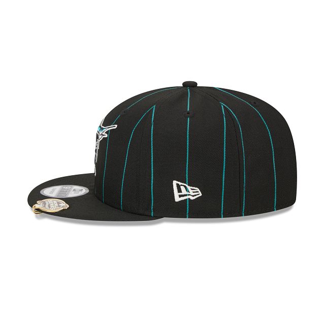 Miami Marlins Pinstripe Visor Clip 9FIFTY Snapback Hat sold by New Era product image thumbnail 4