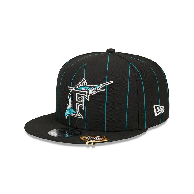 Miami Marlins Pinstripe Visor Clip 9FIFTY Snapback Hat sold by New Era