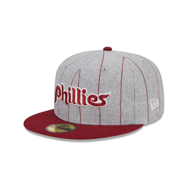 Philadelphia Phillies Heather Pinstripe 59FIFTY Fitted Hat sold by New Era