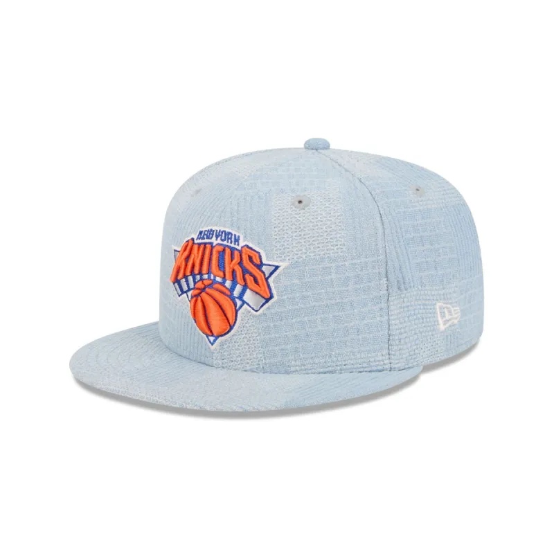 New York Knicks Denim Patchwork 9FIFTY Snapback Hat sold by New Era