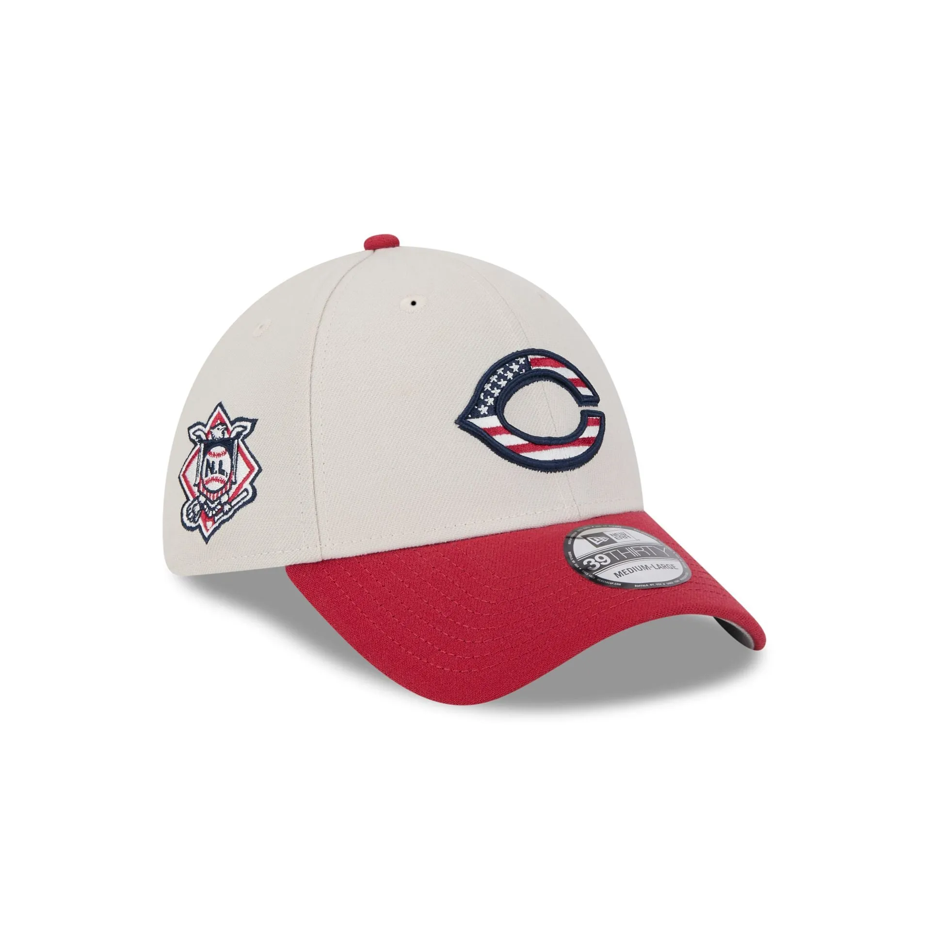 Cincinnati Reds Independence Day 2024 39THIRTY Stretch Fit Hat sold by New Era