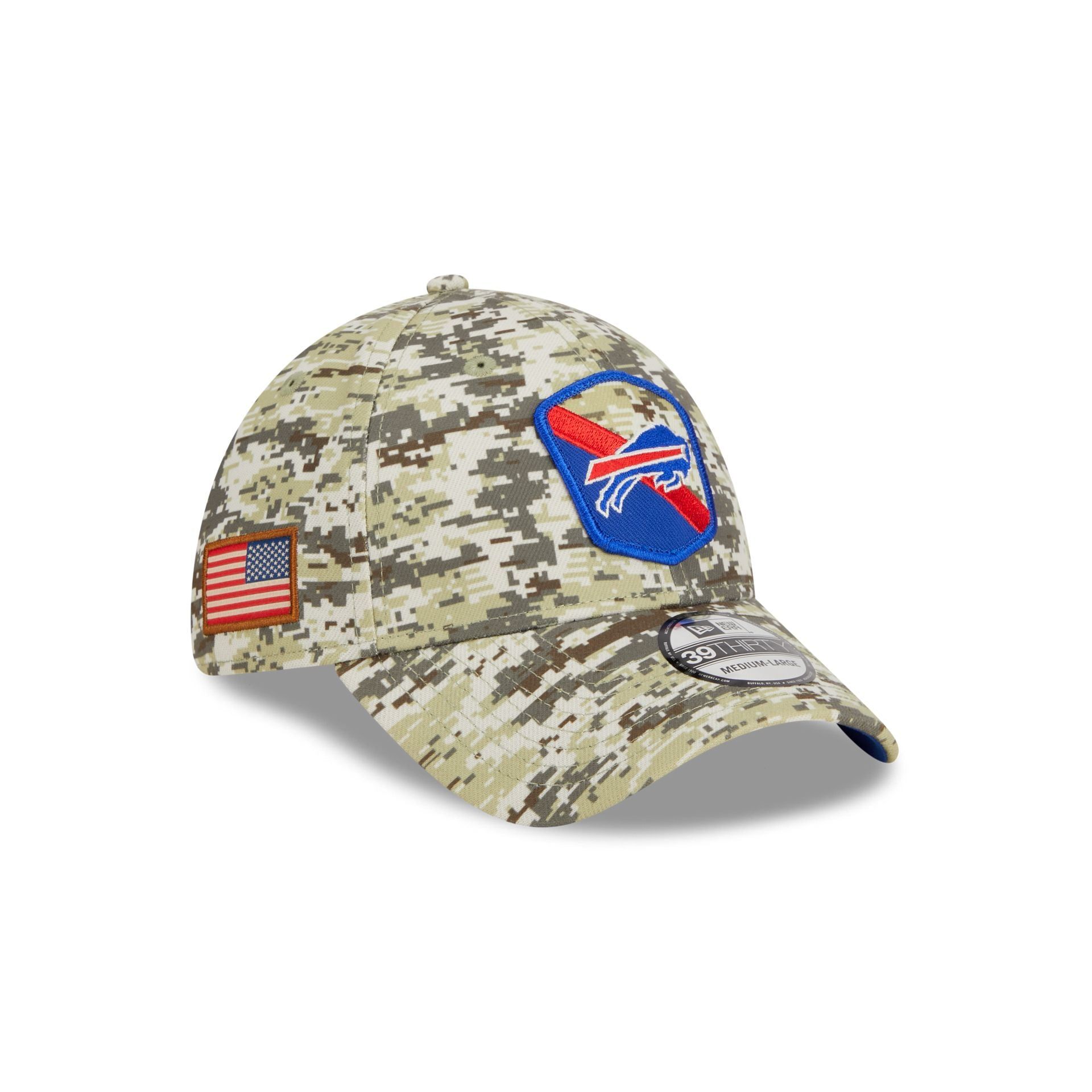 Buffalo Bills 2023 Salute to Service Camo 39THIRTY Stretch Fit Hat sold by New Era