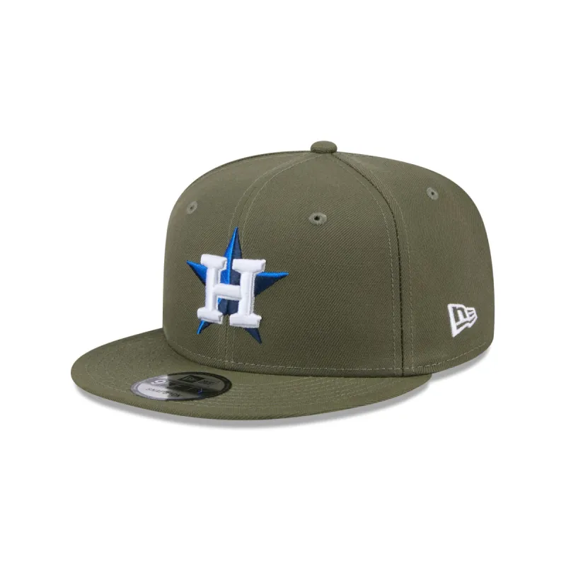 Houston Astros Olive 9FIFTY Snapback Hat sold by New Era