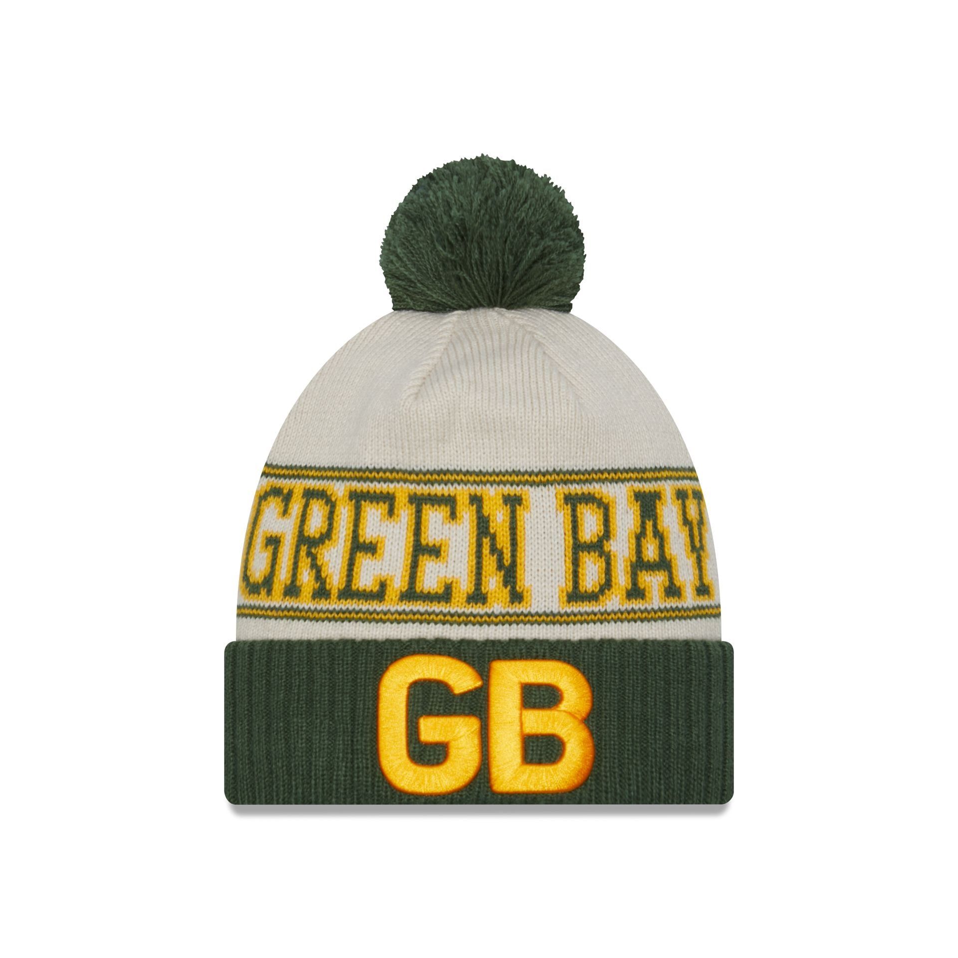 Green Bay Packers 2023 Cold Weather Historic Pom Knit Hat sold by New Era