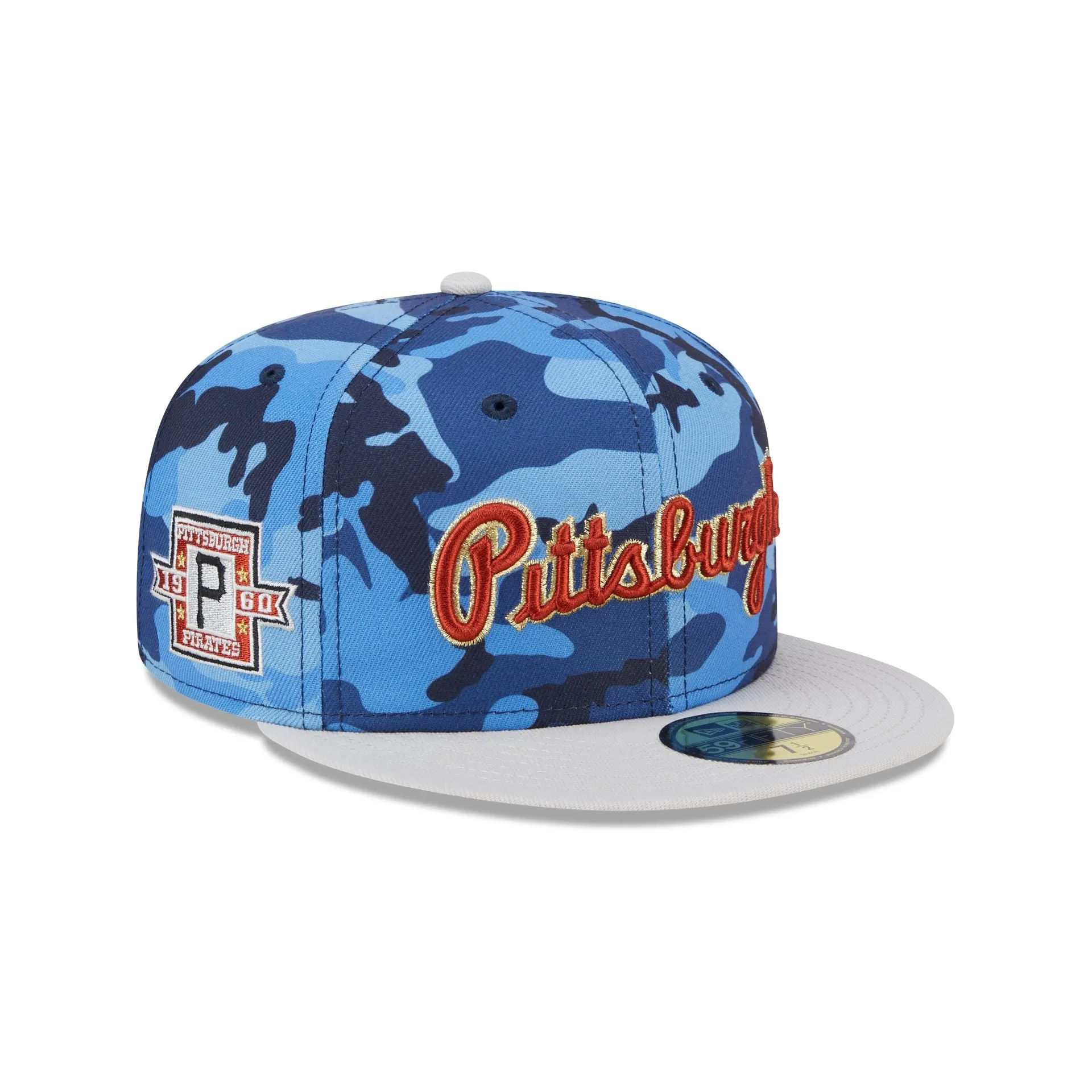 Pittsburgh Pirates Blue Camo 59FIFTY Fitted Hat sold by New Era