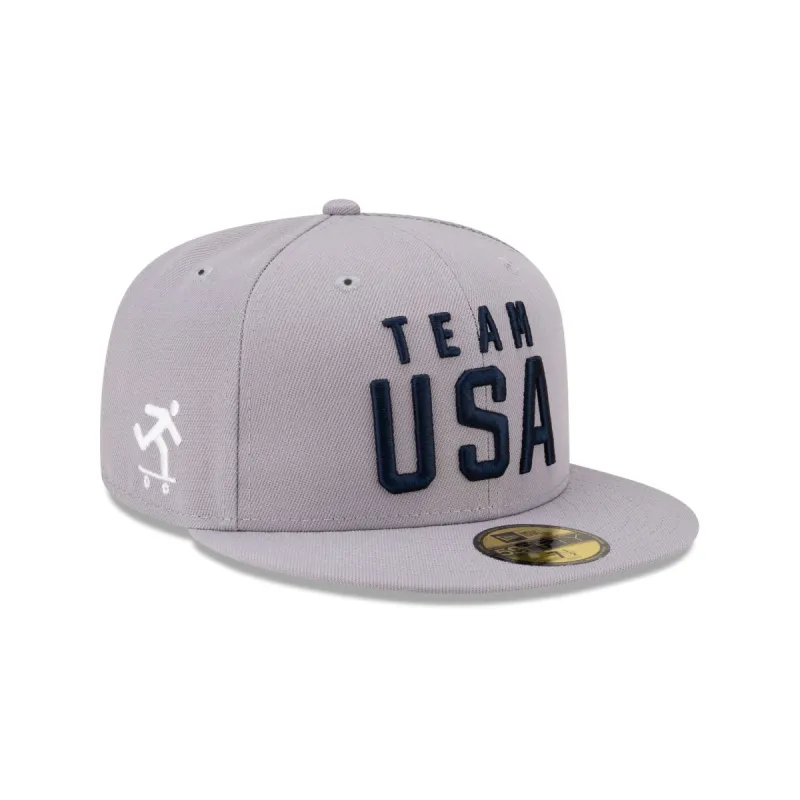 Team USA Skateboarding Gray 59FIFTY Fitted Hat sold by New Era