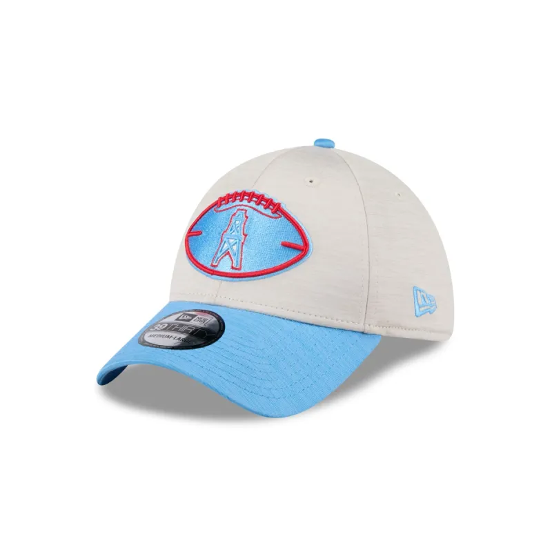 NFL Oilers 2024 Historic Sideline 39THIRTY Stretch Fit Hat sold by New Era