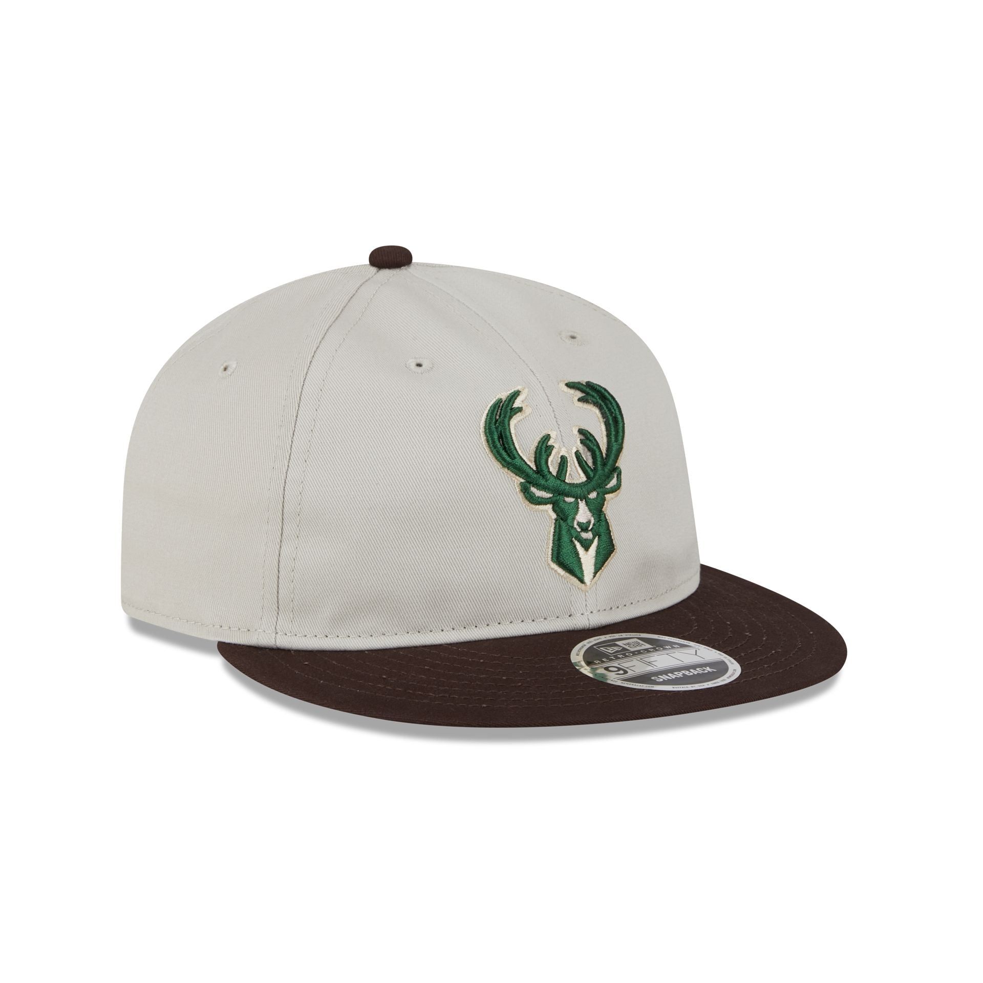 Milwaukee Bucks Two Tone Taupe Retro Crown 9FIFTY Snapback Hat