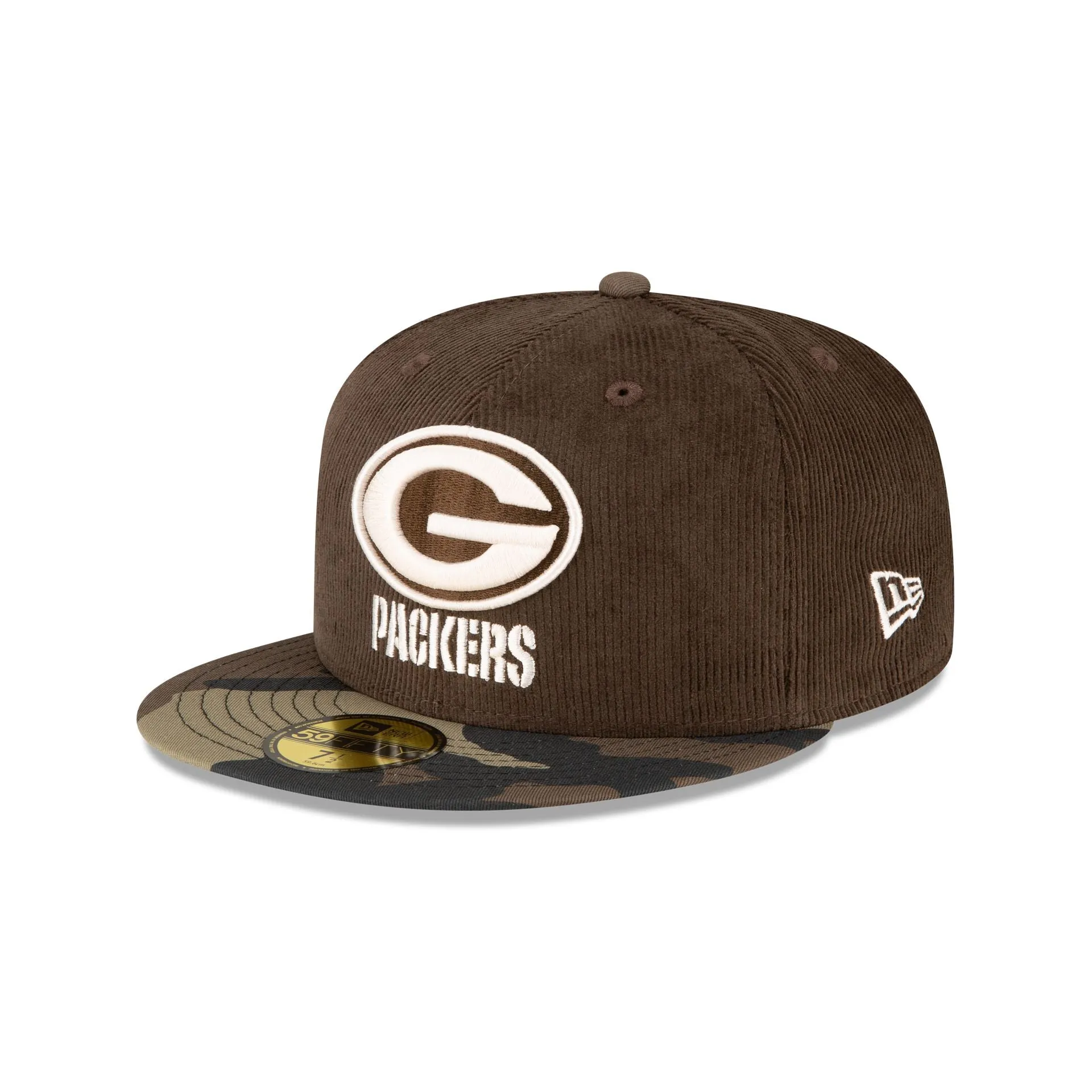 Just Caps Brown Camo Green Bay Packers 59FIFTY Fitted Hat sold by New Era product image thumbnail 3