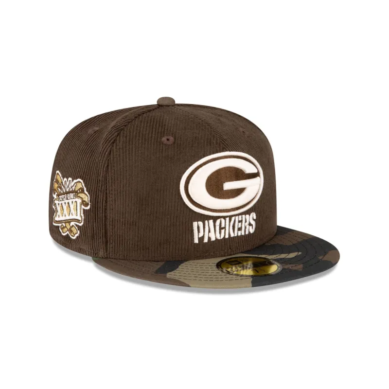 Just Caps Brown Camo Green Bay Packers 59FIFTY Fitted Hat sold by New Era