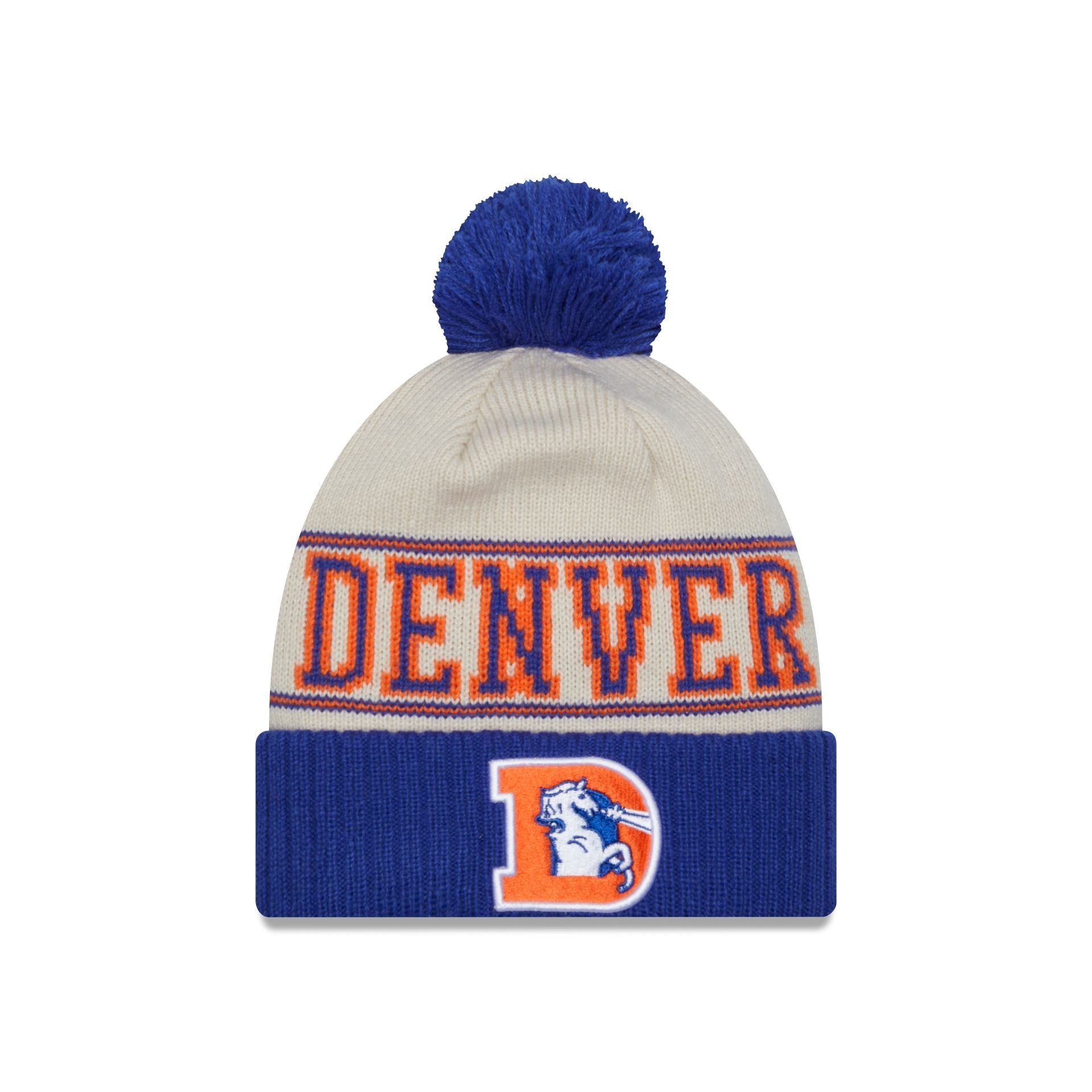 Denver Broncos 2023 Cold Weather Historic Pom Knit Hat sold by New Era