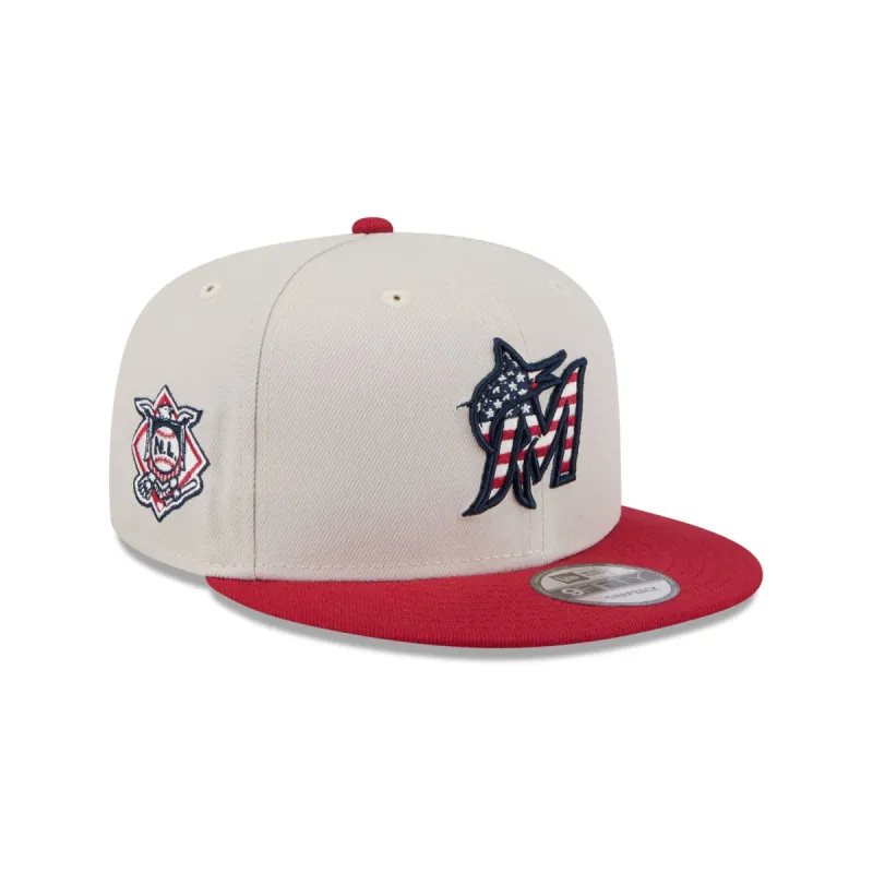 Miami Marlins Independence Day 2024 9FIFTY Snapback Hat sold by New Era