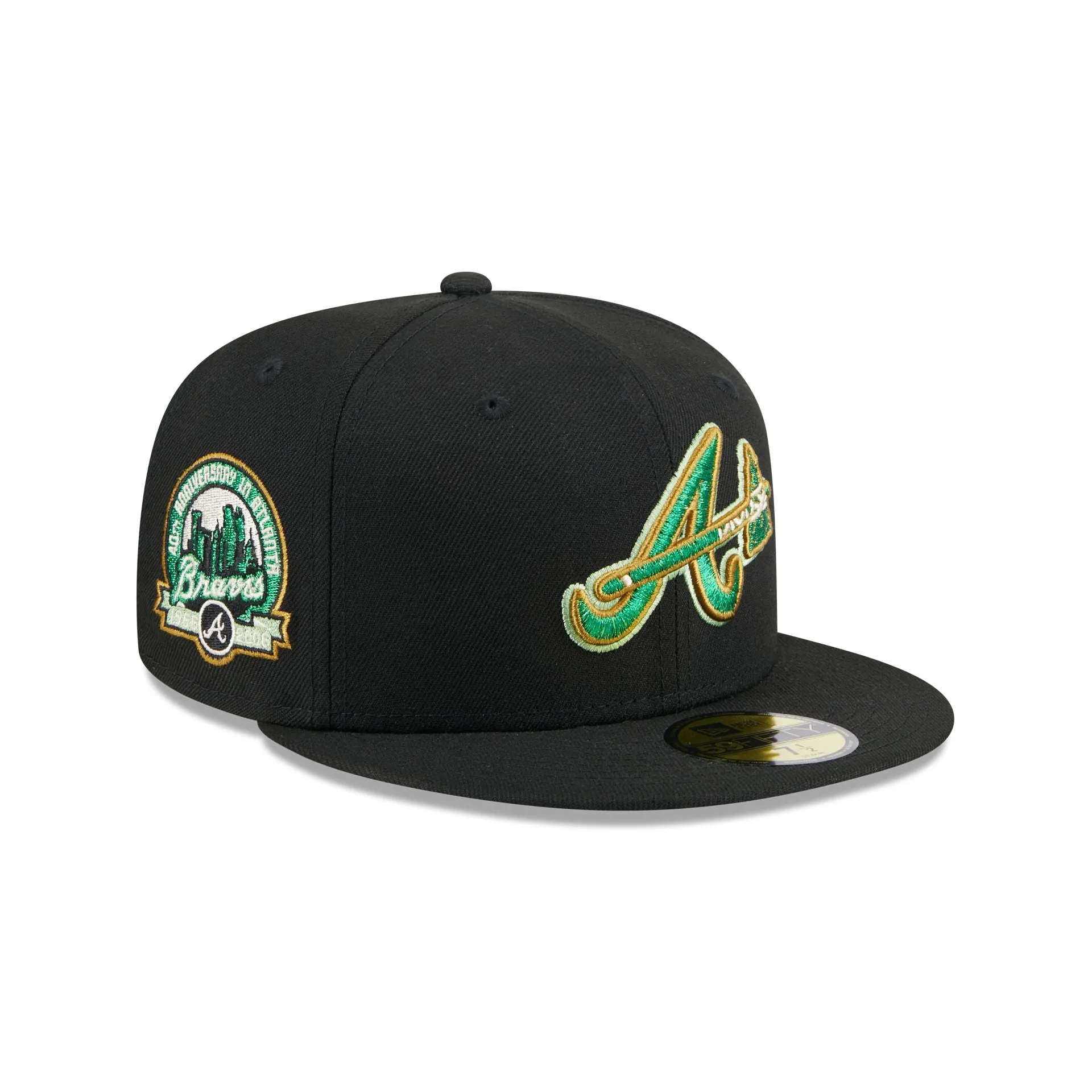Atlanta Braves Metallic Green Pop 59FIFTY Fitted Hat sold by New Era