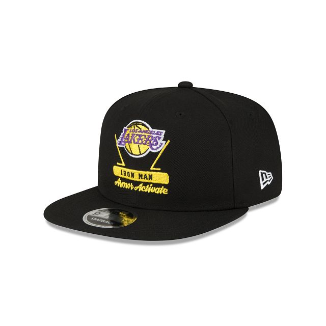 Marvel X Los Angeles Lakers Black 9FIFTY Snapback Hat sold by New Era