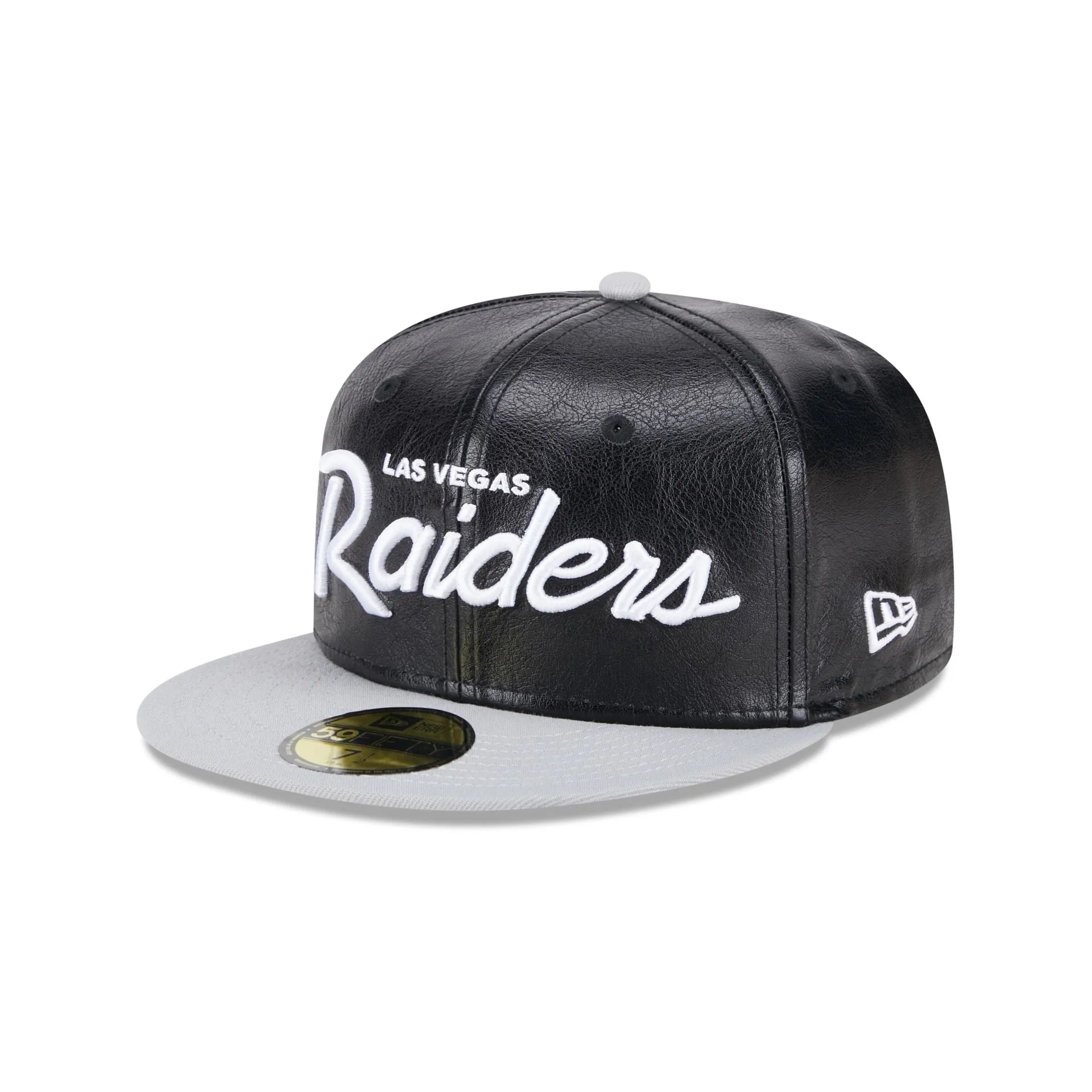 Las Vegas Raiders Faux Leather Crown 59FIFTY Fitted Hat sold by New Era
