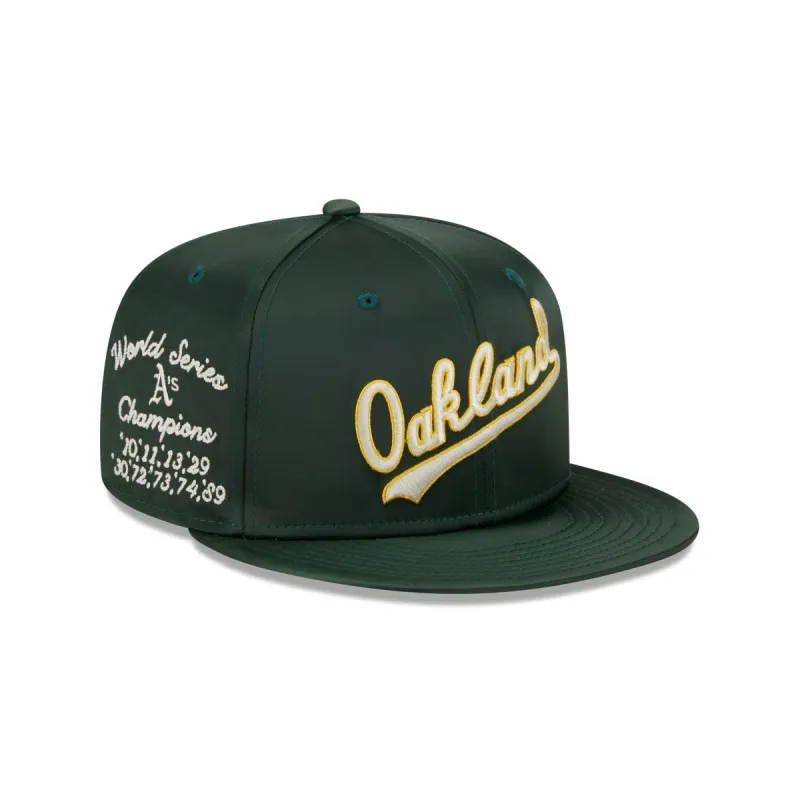 Oakland Athletics Satin Script 9FIFTY Snapback Hat sold by New Era