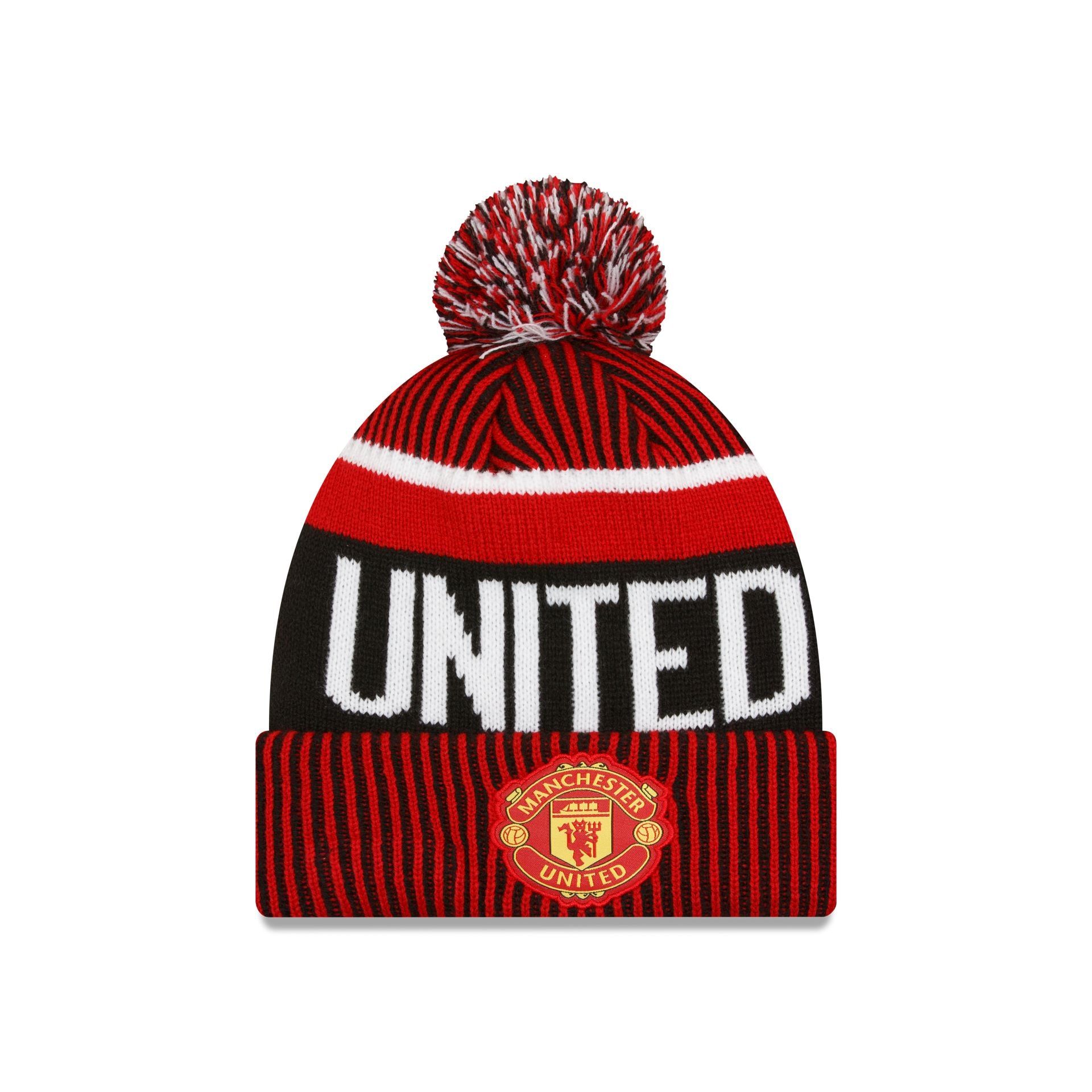Manchester United Wordmark Pom Knit Hat sold by New Era