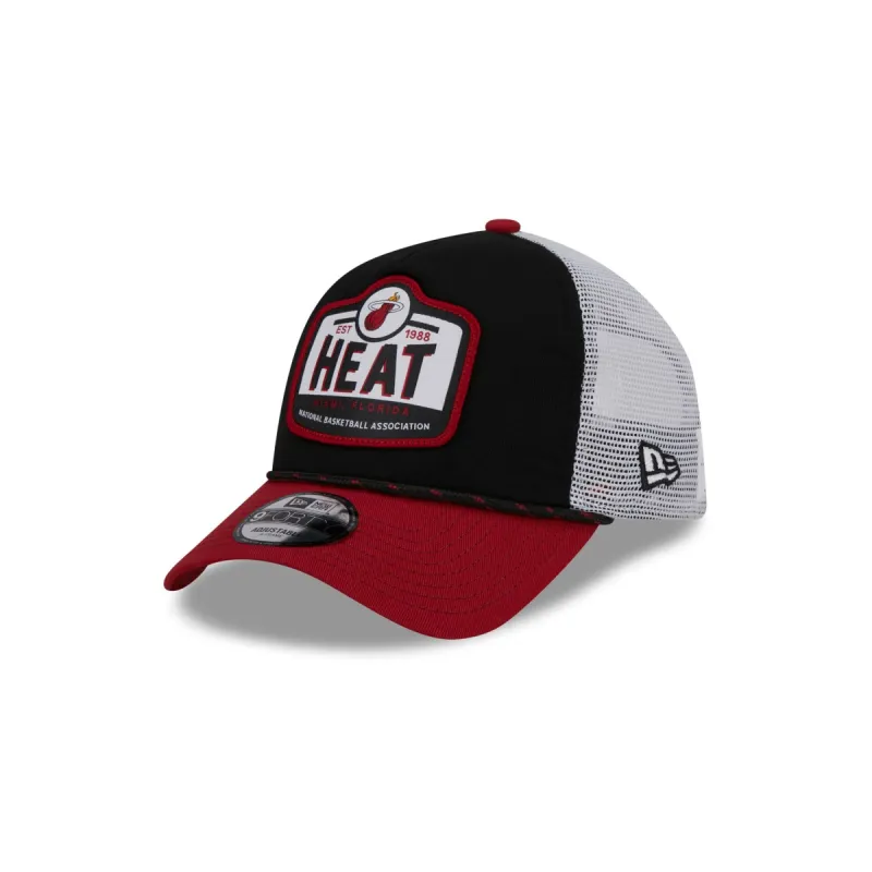 Miami Heat 2024 Rally Drive 9FORTY A-Frame Trucker Hat sold by New Era