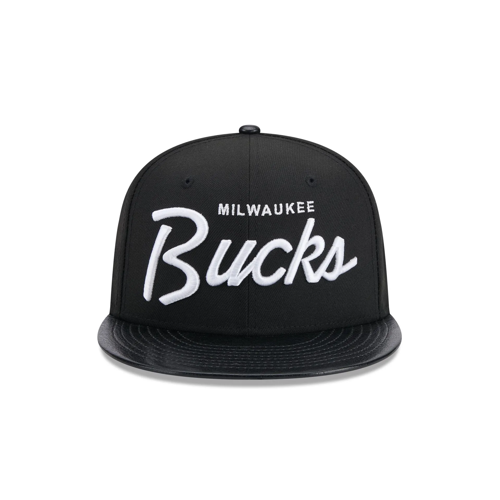 Milwaukee Bucks Faux Leather Visor 9FIFTY Snapback Hat sold by New Era product image thumbnail 2