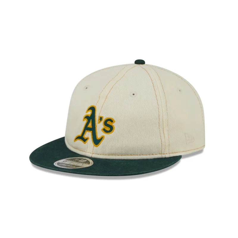 Oakland Athletics Chrome Denim Retro Crown 9FIFTY Adjustable Hat sold by New Era