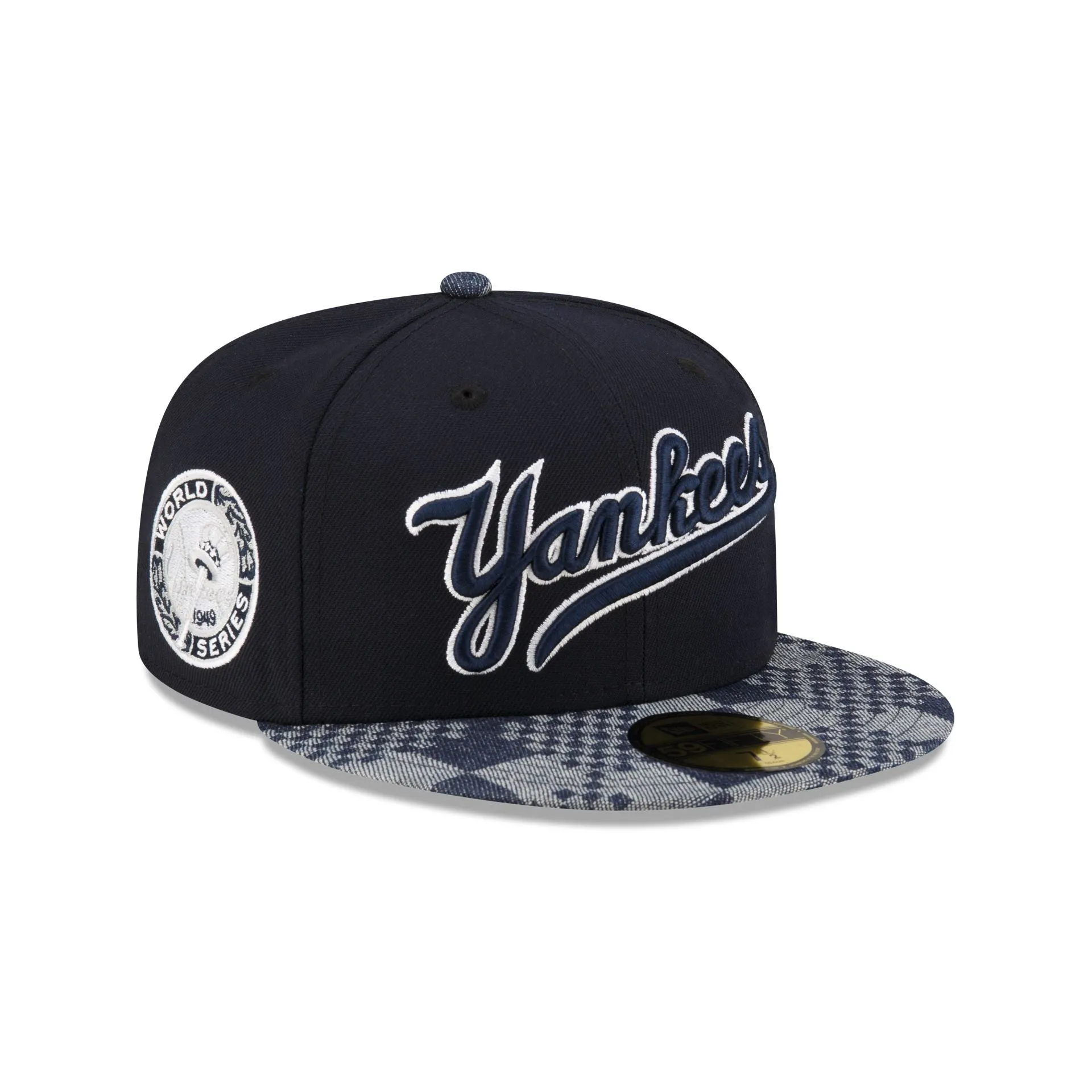 New York Yankees Pattern Denim 59FIFTY Fitted Hat sold by New Era