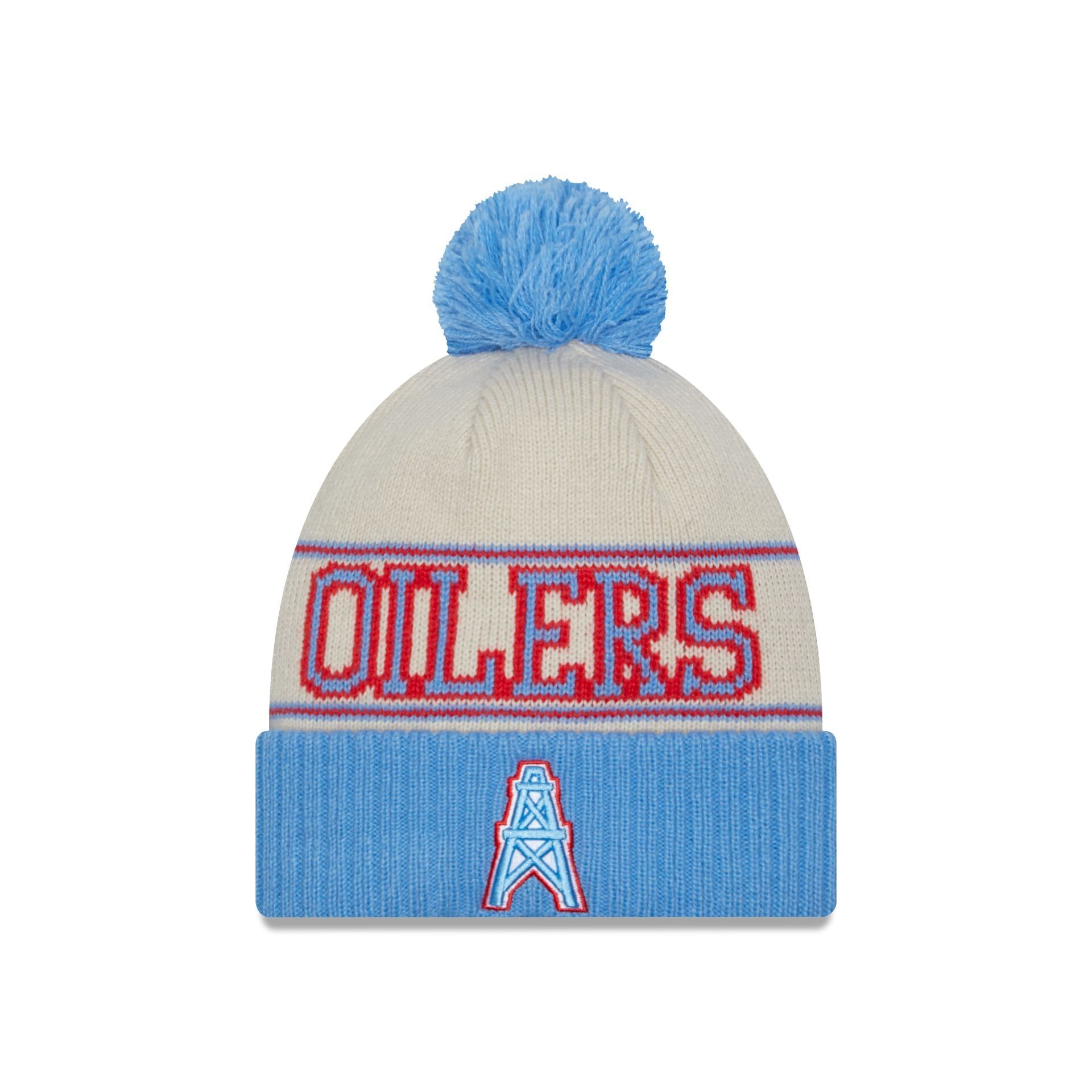 Houston Oilers 2023 Cold Weather Historic Pom Knit sold by New Era