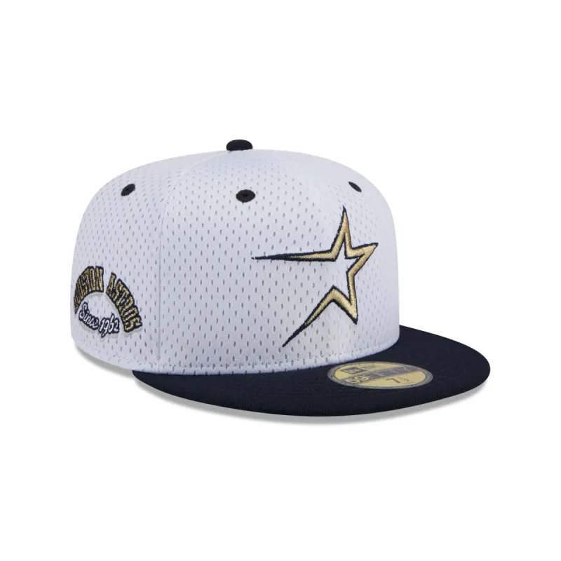 Houston Astros Throwback Mesh 59FIFTY Fitted Hat sold by New Era