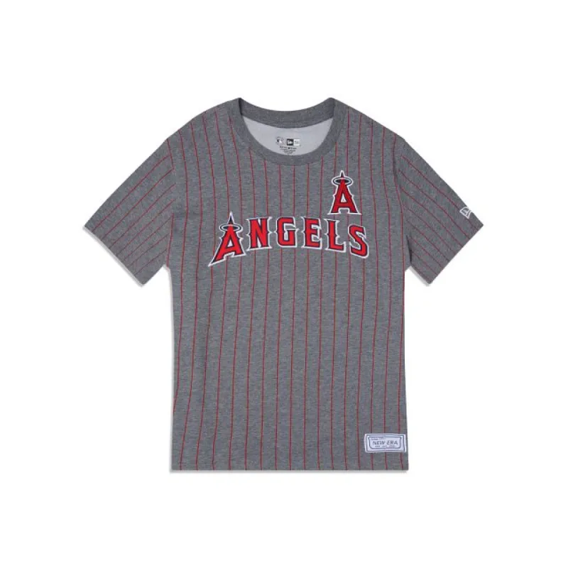 Los Angeles Angels Striped Gray T-Shirt sold by New Era