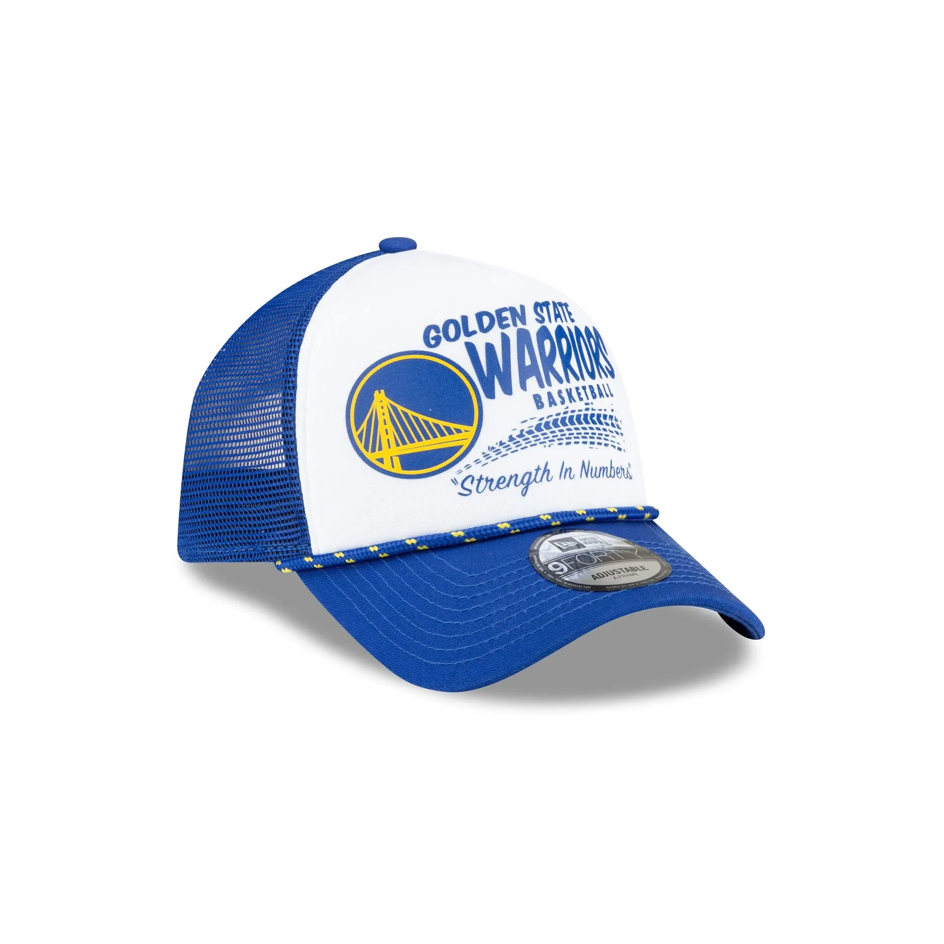 Golden State Warriors 2024 Rally Drive White 9FORTY A-Frame Trucker Hat sold by New Era product image thumbnail 3