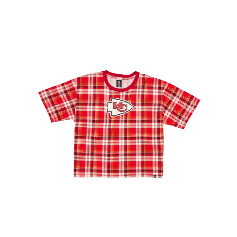 Kansas City Chiefs 3rd Down Plaid Women's T-Shirt sold by New Era