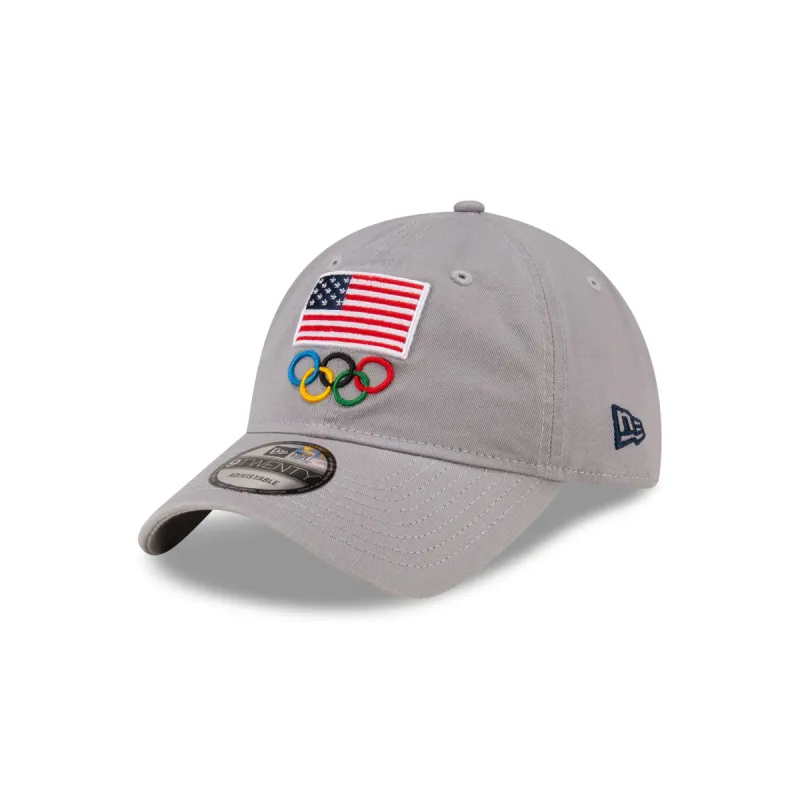 Team USA Olympics Gray 9TWENTY Adjustable Hat sold by New Era