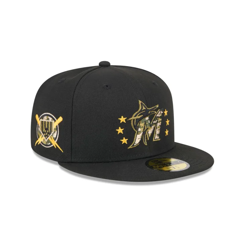 Miami Marlins Armed Forces Day 2024 59FIFTY Fitted Hat sold by New Era