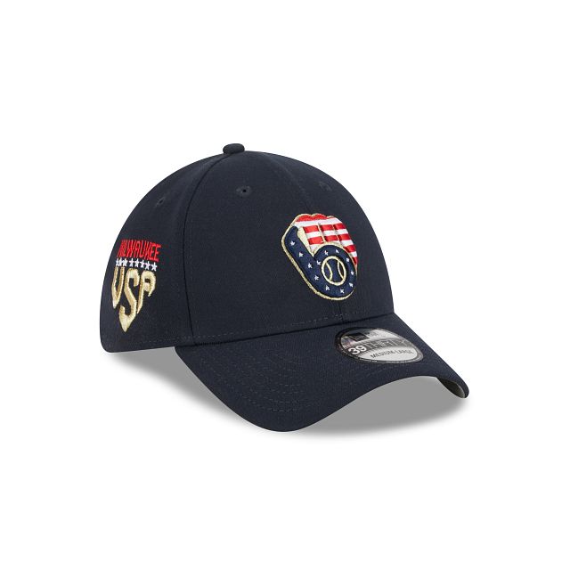 Milwaukee Brewers Independence Day 2023 39THIRTY Stretch Fit Hat sold by New Era
