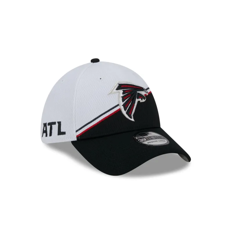Atlanta Falcons 2023 Sideline White 39THIRTY Stretch Fit Hat sold by New Era