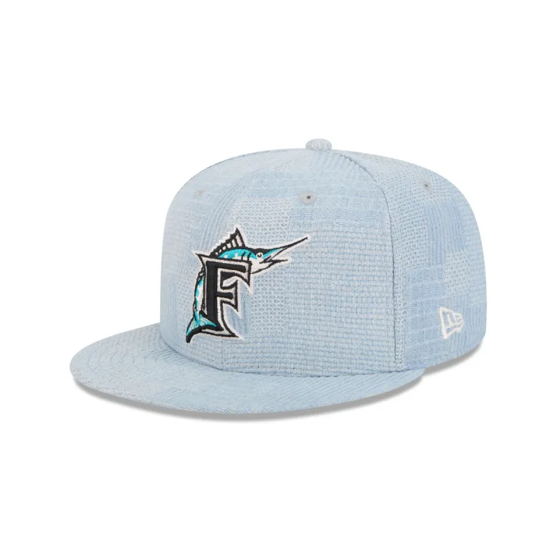 Miami Marlins Denim Patchwork 9FIFTY Snapback Hat sold by New Era