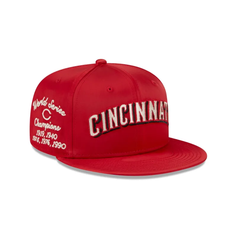 Cincinnati Reds Satin Script 9FIFTY Snapback Hat sold by New Era
