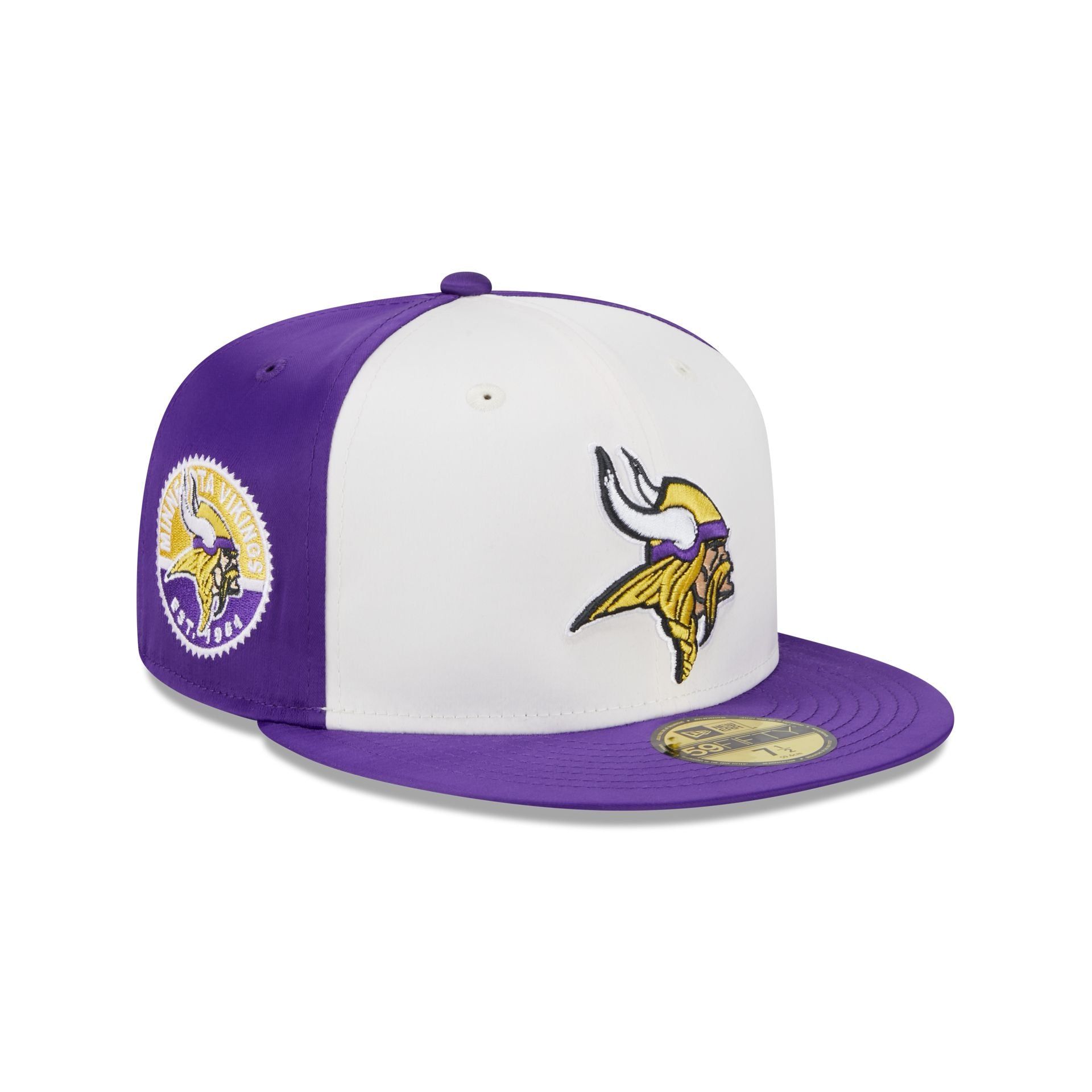 Minnesota Vikings Throwback Satin 59FIFTY Fitted Hat sold by New Era