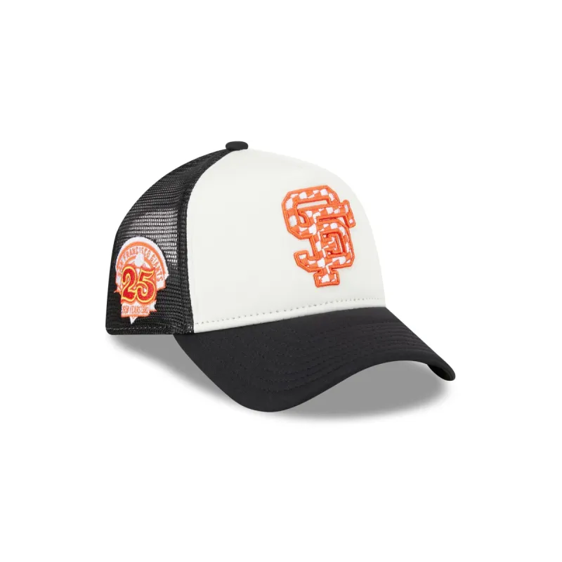 San Francisco Giants Checkered Flag 9FORTY A-Frame Trucker Hat sold by New Era