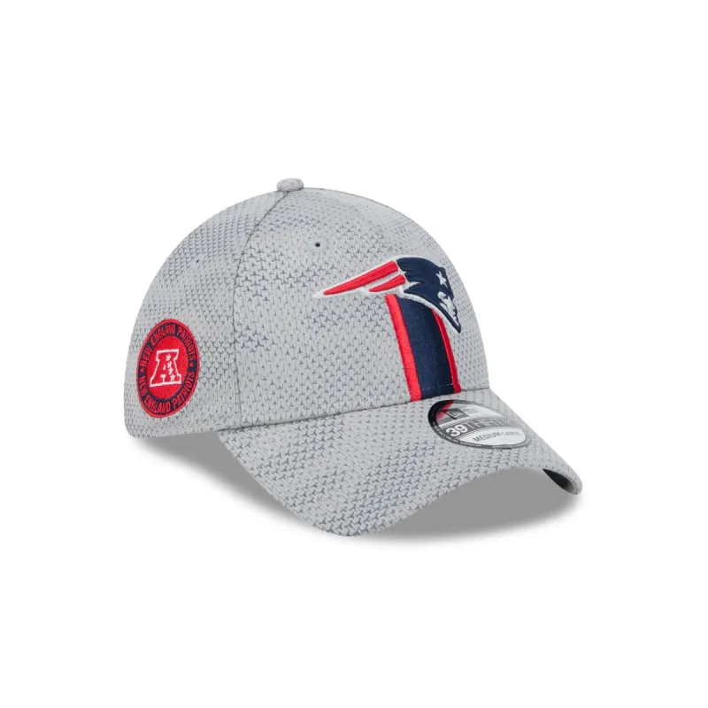 New England Patriots 2024 Sideline Gray 39THIRTY Stretch Fit Hat sold by New Era
